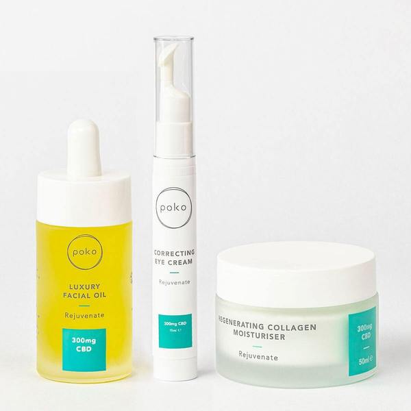 Luxury Facial Oil, Correcting Eye Cream, Regenerating Collagen Moisturiser Poko CBD
