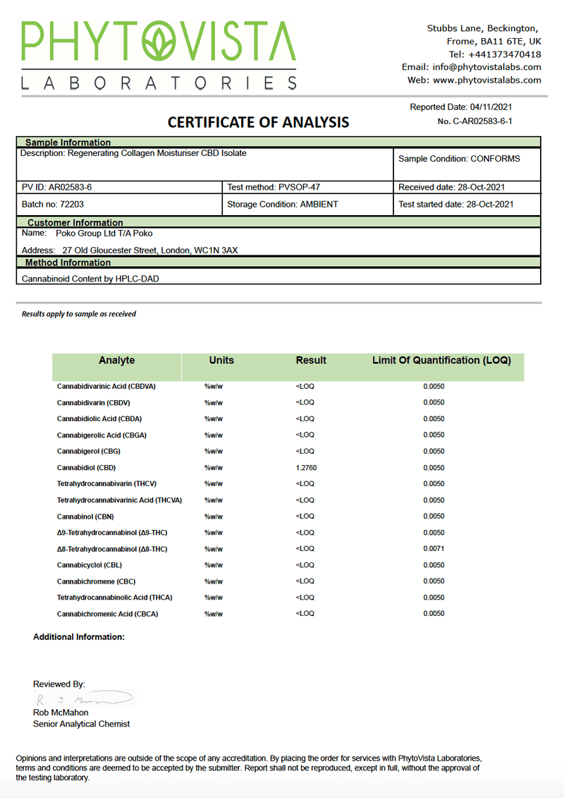 Regenerating Collagen Moisturiser - Poko CBD